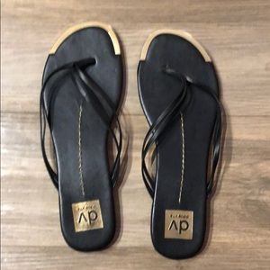 DV Dolce Vita black and gold sandals